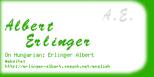 albert erlinger business card